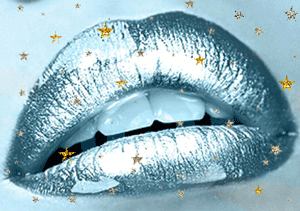 Gif animé bouche bleue